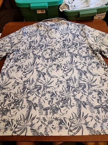 Caribbean Joe Men's XXL S/S Blue Hawaiian Palm Tree Casual Polo NWT. GB18 - Picture 9 of 9