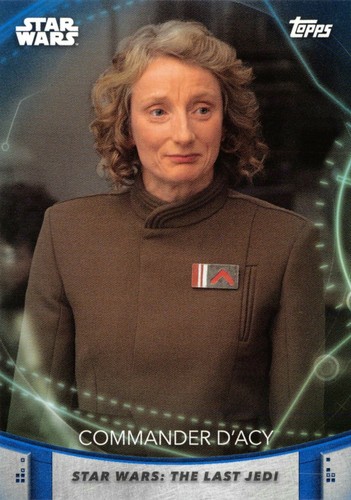Woman Commander Card Women of Star Wars (2020) BLUE PARALLEL BASE Card #18 - COMMANDER D'ACY ...