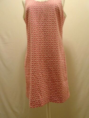 Merona Women’s Retro Pink White Sleeveless Lined Cotton Dress Size 8 - Picture 3 of 10