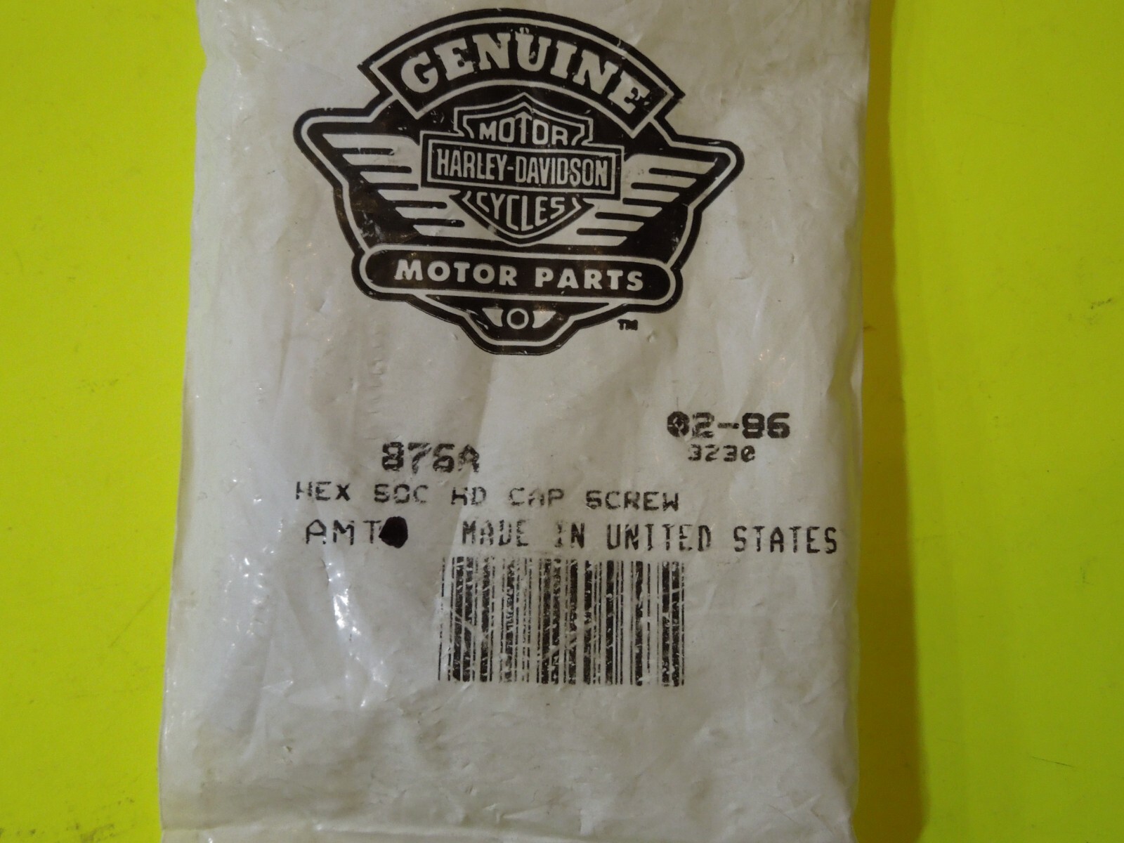 Genuine Harley Davidson Grade 8 Hex Socket Head Screw PN 876A for 