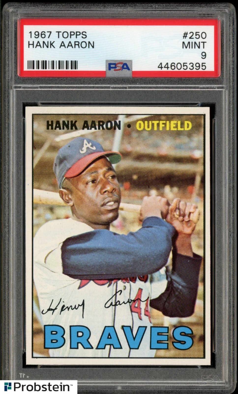 1967 Topps #250 Hank Aaron Atlanta Braves HOF PSA 9 MINT " PACK FRESH "