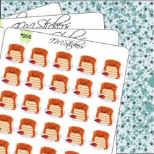 Pancake Brunch Time Breakfast Food Hand Drawn Planner Stickers Organizer Journal