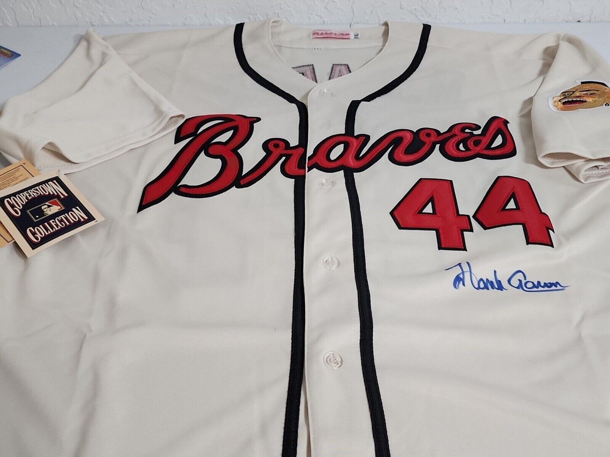Hank Aaron Signed Autographed Auto 1963 Milwaukee Braves XL Jersey Steiner  COA