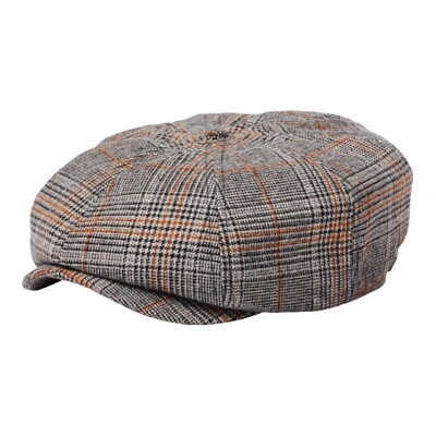Schiebermütze BAKERBOY OFF WHITE kariert FLATCAP
