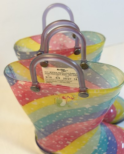 Western Chief Light Up Regenbogen Sterne Herzen Regenstiefel Mädchen leuchtend Größe 8 - Bild 5 von 8