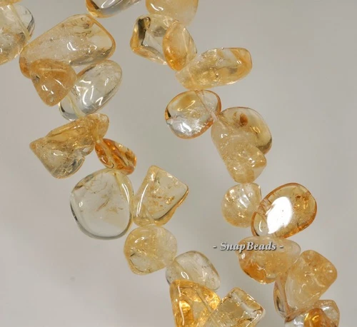22X8-10X8MM CITRINE QUARTZ GEMSTONE PEBBLE NUGGET LOOSE BEADS 7.5inch - Picture 4 of 4