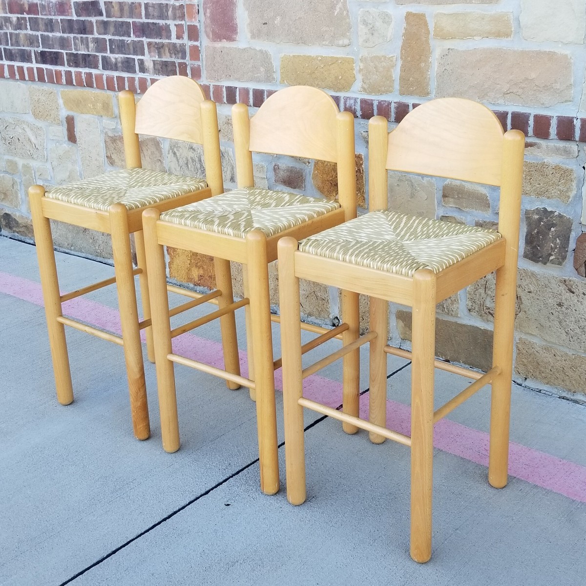 椅子 Vintage Bar chair 1 of 6 Mid Century Swivel Bar Stools With Back / Brown Leather