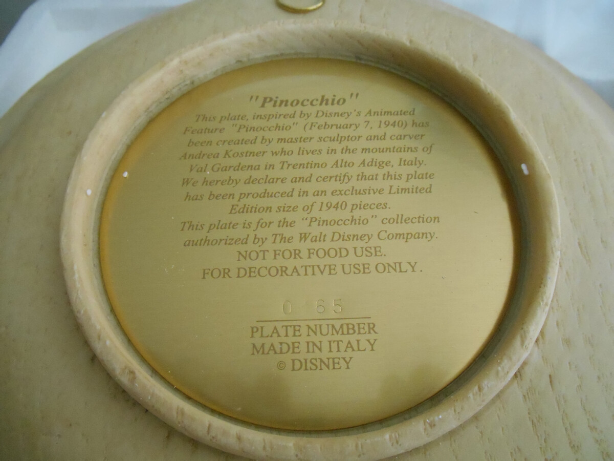 Disney Pinocchio Collection 3D Decorative Plate by Andrea Kostner