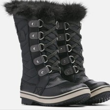 Sorel Youth Girls Tofino II Lace Up Duck Rubber Faux fur boots shoes sz 4