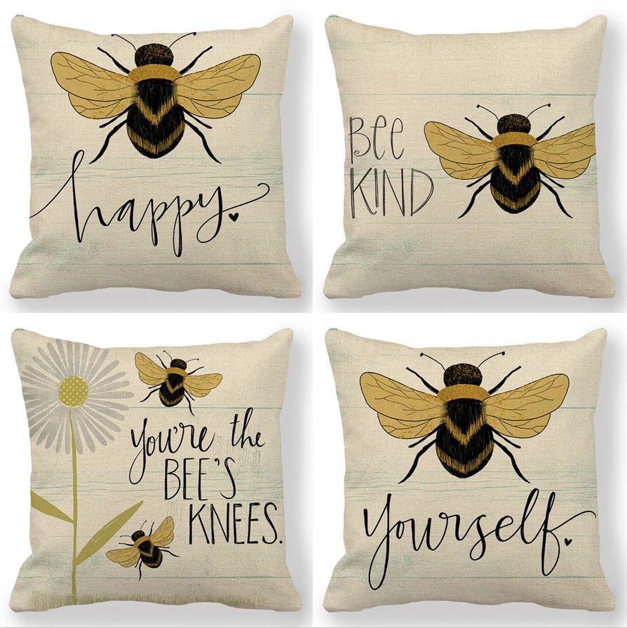 Pillow covers top with quotes