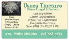 Usnea Tincture Clears Infections, Open Airways  Congestion, STDs  VD symptom