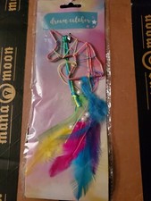 Dream Catcher Pink Unicorn With Feathers Hanging Home Decor. Brand New Sealed 