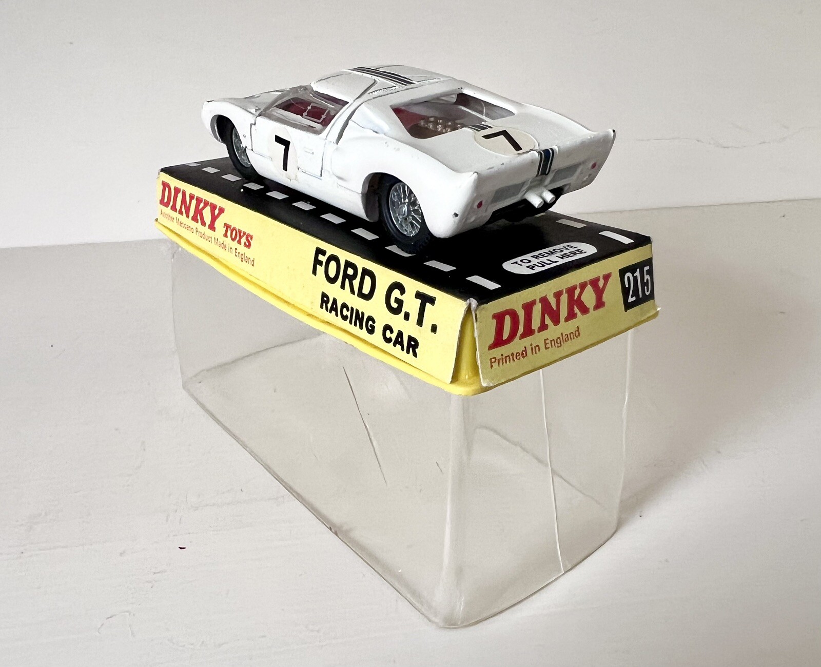 DINKY TOYS FORD GT RACE CAR No. 215 IN ORIGINAL BOX TAKE A LOOK
