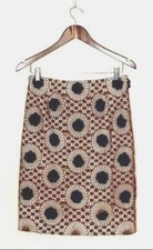 Falda para mujer TORY BURCH Thomad Runway crochet marrón/azul talla 0