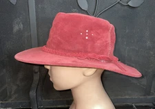 Outback Agape Unlimited Red Leather Ranch Hat Riding Western S/M Aussie Duster