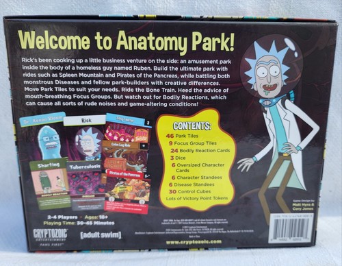 Rick and Morty Anatomy Park Juego de Mesa 2017 Cryptozoic Caja Abierta/NUEVO - Imagen 7 de 9