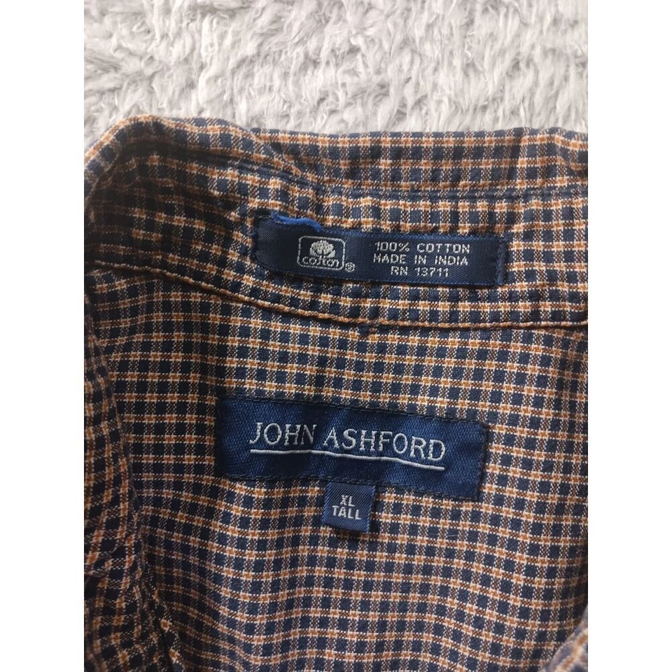 Рубашка John Ashford Oxford размер XL высокая на пуговицах спереди клетчатая с длинным рукавом классический покрой - Изображение 2 из 4