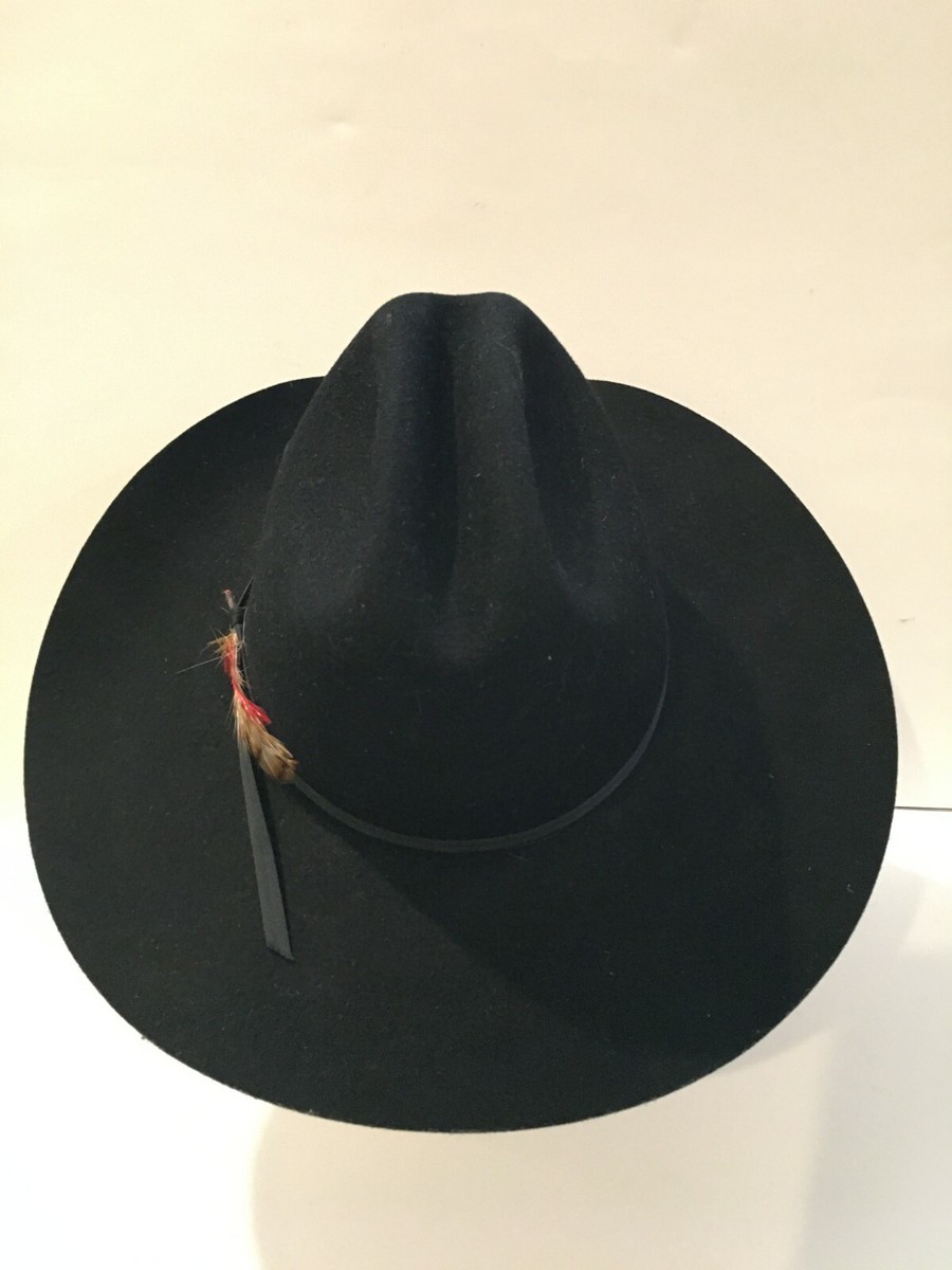 Vintage MHT Master Hatters Texas Western Hat Black w/ band  display picture 3