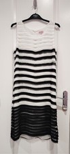 SALE ! Phase Eight UK 12 Raw Edge Detail Dress Black & White RRP £149!