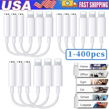 For iPhone Headphone lot Adapter Jack 8Pin to 3.5mm Aux Cord Dongle Converter