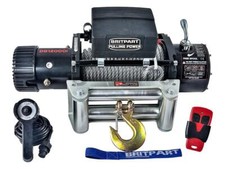 Britpart Pulling Power Steel Cable Electric Winch (12,000lbs 12 Volt) -DB12000i