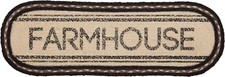24” L Braided Farmhouse Table Runner Ivory Center Gray Taupe Black Sawyer Mill