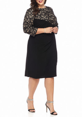 NWT RM RICHARDS BLACK LACE PLEATED SHEATH DRESS SIZE 18 W WOMEN $100 | eBay