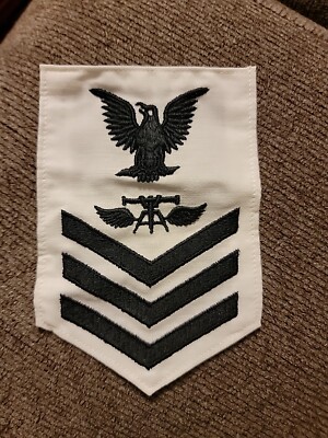 US NAVY RANK RATE E6 PETTY OFFICER 1ST CLASS FIRE CONTROL TECH WHITE BLACK
