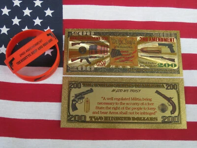 2nd Amendment Banknote Paper Coin Wristband Coins Bills Vintage Money US Reserve