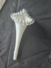 Fenton White Milk Glass Hobnail Epergne Large Horn