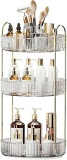 360  Rotating Makeup Organizer, Large-Capacity Skincare Make Up Storage 3 Tier P