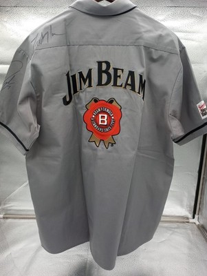 Jim Beam Mechanics Shirt Autographed By Robby Gordon And Fred Noe-Rare Find Larg