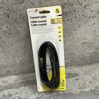 Zenith RG6 Coaxial Cable 6ft NOS Sealed TV CBL SAT VCR Antenna New