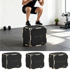 3 in 1 Non-Slip Plyo Box, Wooden Plyometric Jump Box, Refurbished