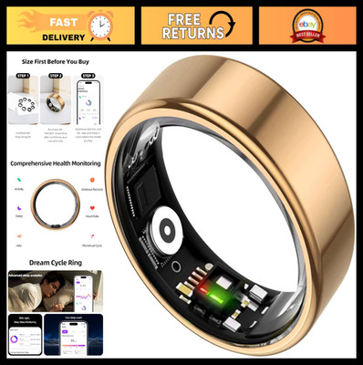 ''Smart Fitness Ring for Activity, Sleep, Heart Rate & Stress Tracking - Waterpro