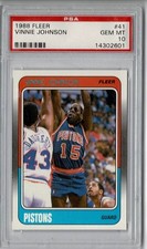 1988 Fleer Vinnie Johnson #41 PSA 10 Basketball Card - Detroit Pistons