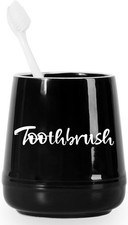 Porcelain Toothbrush Holder Bathroom Vanity  Countertop Brushing Holder Easy