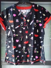 Koi by Kathy Peterson Ladies Scrub Top Size Large