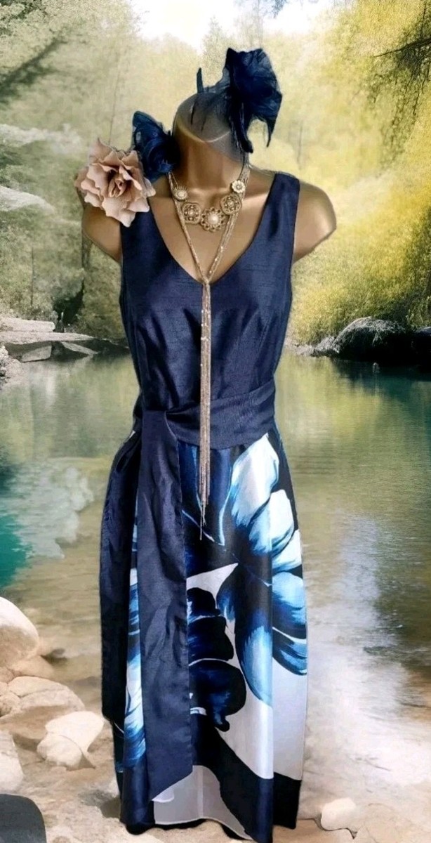 Phase Eight Jacket Navy Blue white Roman floral dress Mother