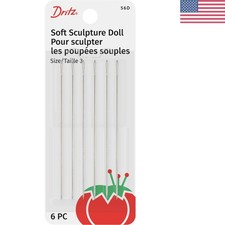 56D Doll Hand Needles - 3-Inch, 6-Pack, Nickel Stainless Steel Sewing Needles