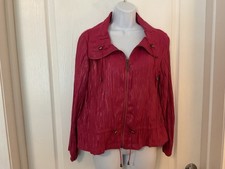 Ruby Rd Woman  s Shimmer Cranberry Lightweight Jacket Zip Front Size 12P