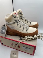 HUNTER Explorer Mens Size 11 White Insulated Waterproof Leather Boots Willow