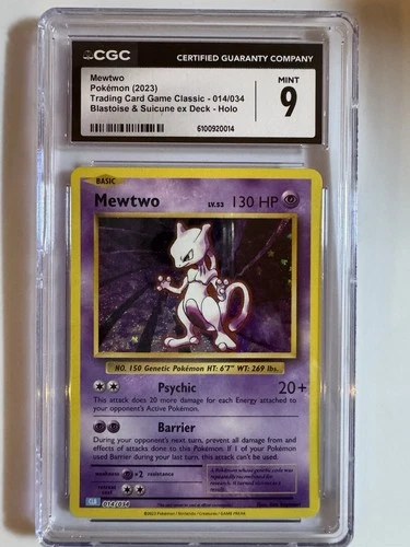 Pokémon Mewtwo TCG Classic Collection Holo Card CLB 014/034 CGC 9