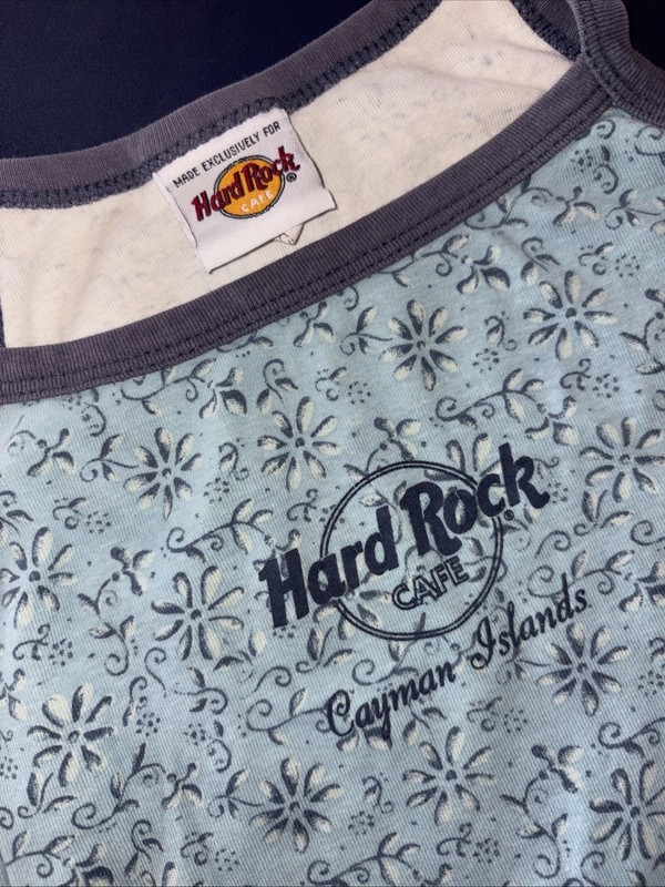 HARD ROCK CAFE Cayman Island Teen TANK TOP Blue Swirl Medium SOUVENIR Women Smal