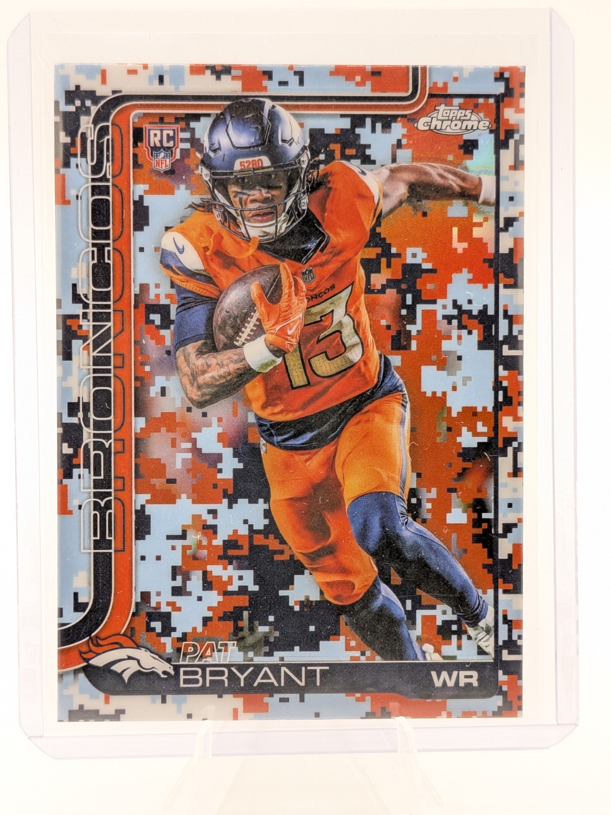 2025 Topps Chrome Pat Bryant Team Camo Refractor Rookie Card SSP #313