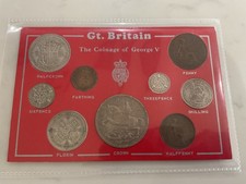 1935 COIN SET  WITH CROWN GREAT PRESENT FOR A 91st BIRTHDAY