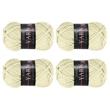 4PCS Crocheting Yarn, Cream White 4Ply Acrylic Yarn 100g, 219Yards
