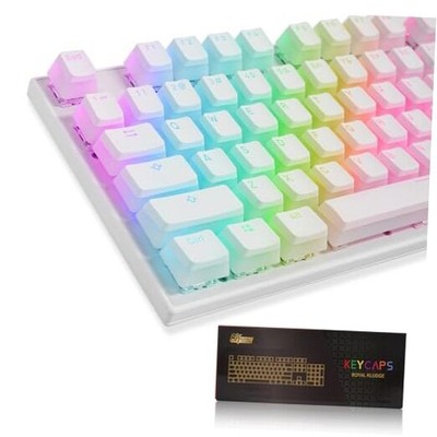 113 PBT Pudding Keycaps, Shine Through OEM Profile ANSI ISO Pudding White