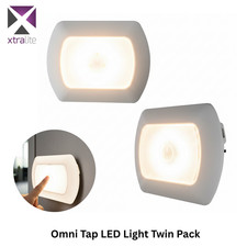 Wireless LED Push Lights Cabinet Stick-On Removeable Magnetic Lighting Twin Pack