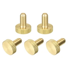 Knurled Thumb Screws, M5x10mm Flat Brass Bolts Grip Knobs Fasteners 5Pcs